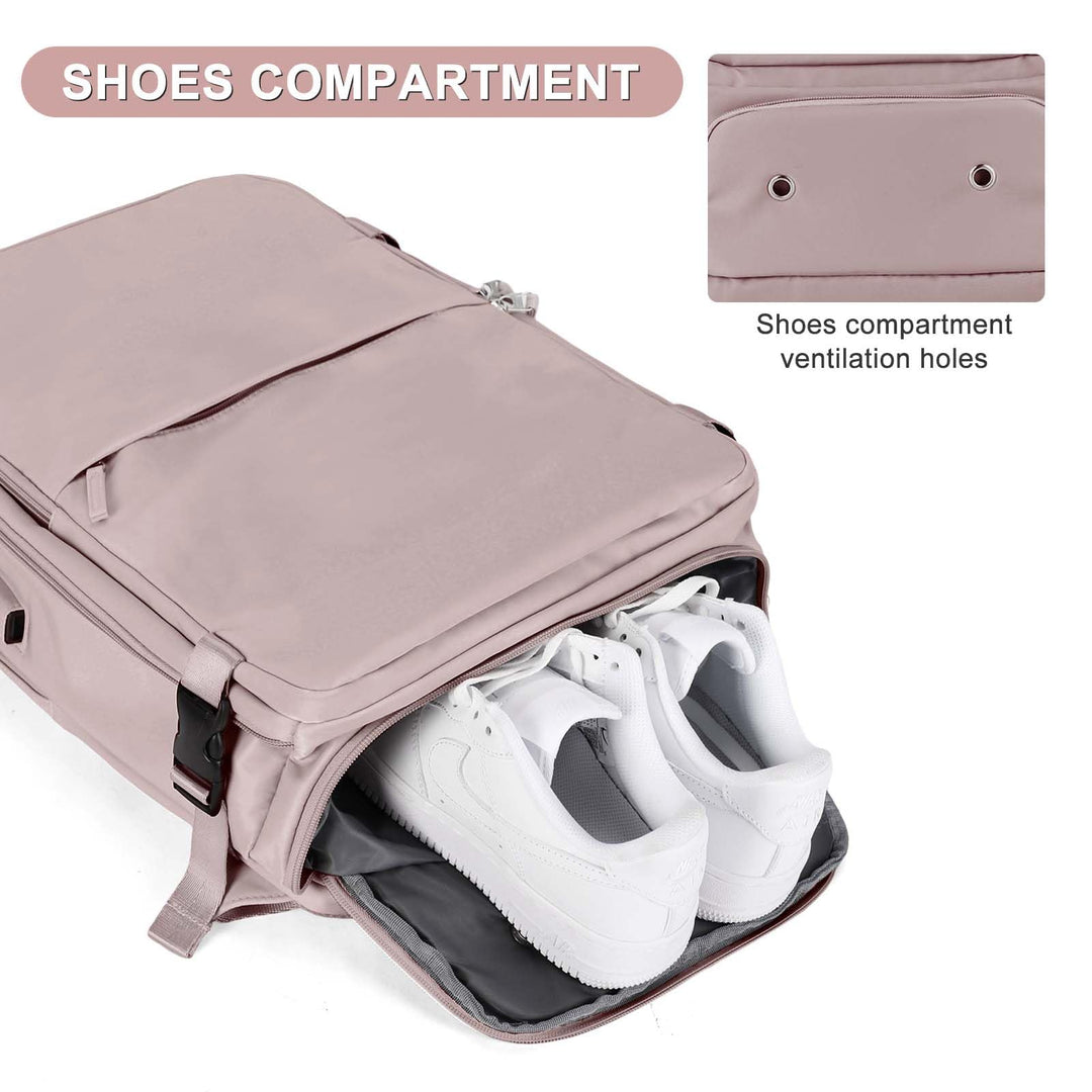 coofay Laptop Travel Backpack For Women Men Airline Approved Carry On Bags For Airplanes Underseat Luggage Backpack For Traveling On Airplane Personal Item Travel Bag For Airlines Pinkish Purple
