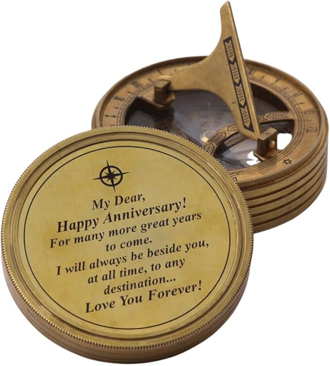 to My Husband I Love You, Brass Compass Engraved Gifts for Men, Bronze Gifts for Men, Romantic Gifts for Him/Her, Keepsake Gifts for Husband, 5th/25th 50th Wedding Gift Ideas