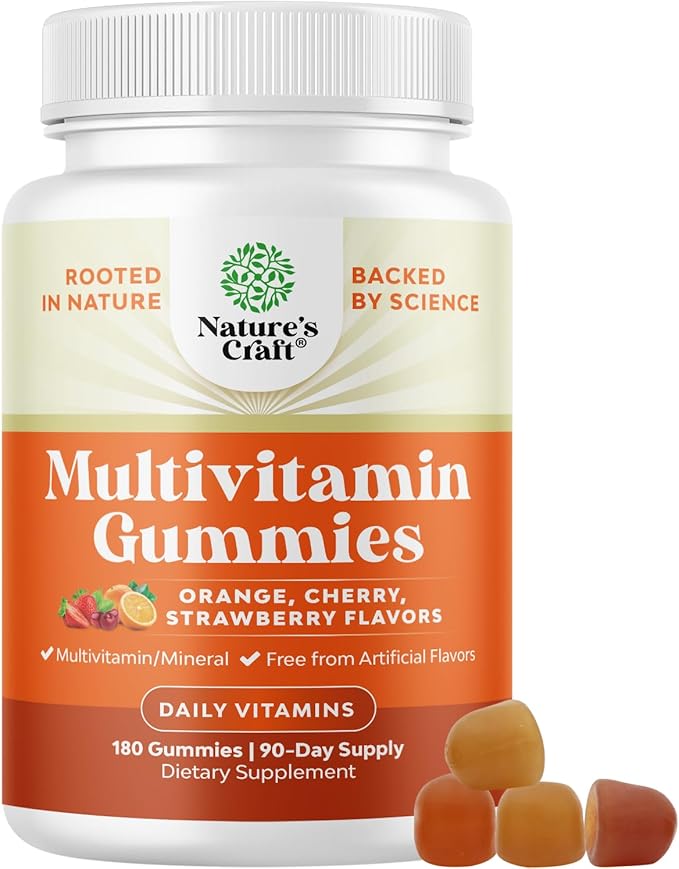 Potent Daily Multivitamin Gummies for Adults - Wellness Blend of Vitamin D A C E B12 Zinc and Biotin - Adult Vitamin Gummy for Energy and Immune Health - Non-GMO Gluten Free and Halal - 180 Gummies