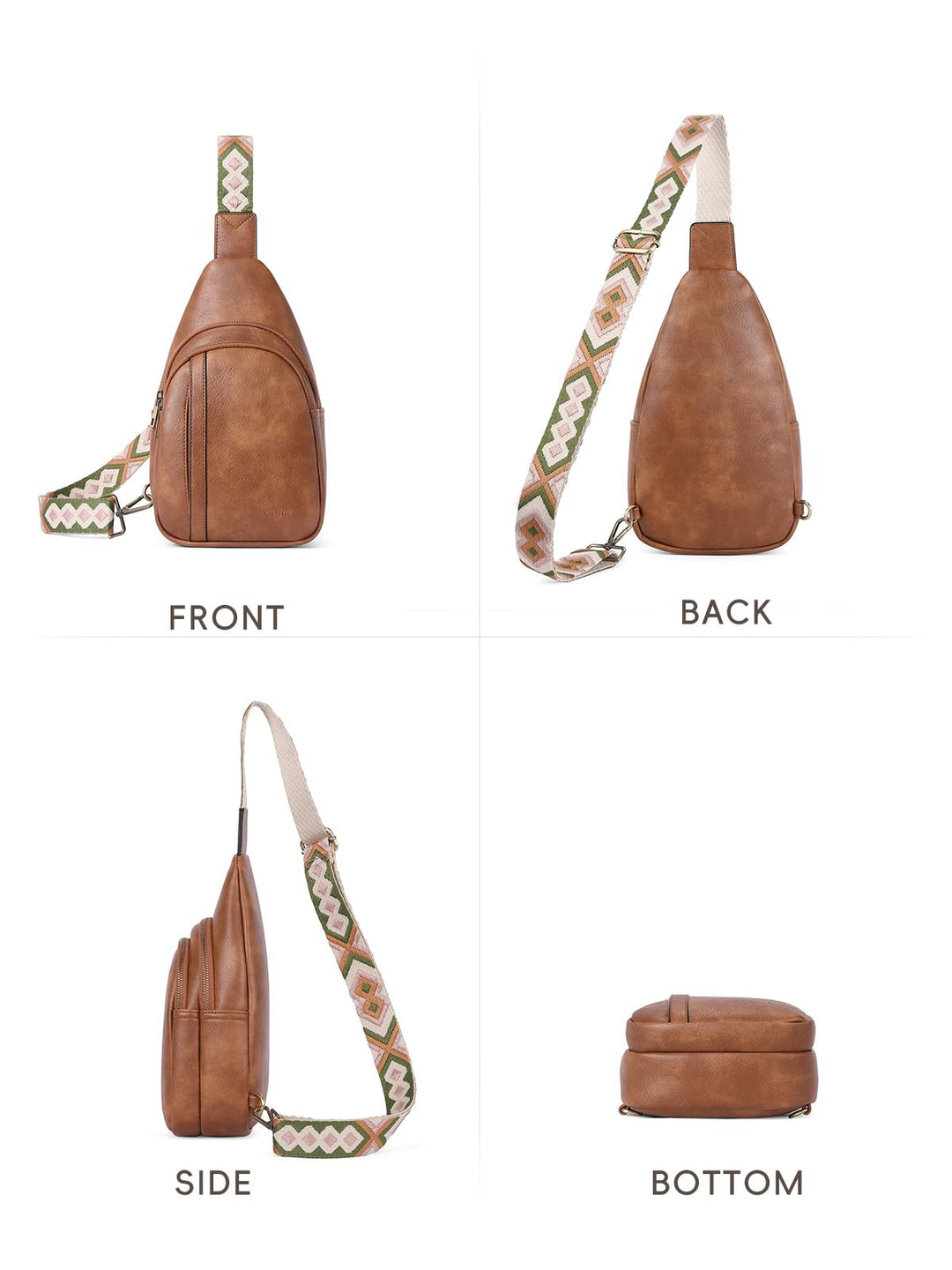 CLUCI Crossbody Bags for Women, Sling Bags for Women, Cross Body Bag for Woman, Leather Crossbody Bags for Women Sling Backpack Crossbody Bag Casual Daypack for Travel Brown