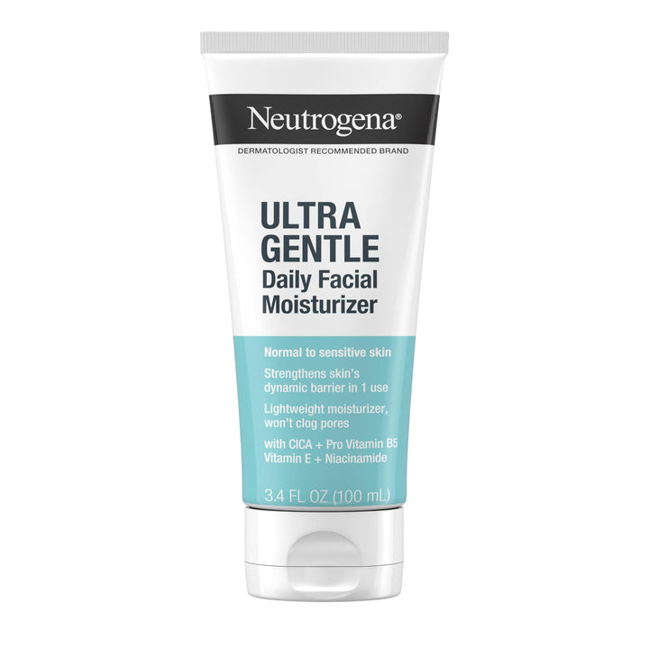 Neutrogena Ultra Gentle Fragrance Free Daily Face Moisturizer, Facial Moisturizer for Sensitive & Dry Skin with CICA, Pro-Vitamin B5, Vitamin E & Niacinamide, 3.4 fl. oz