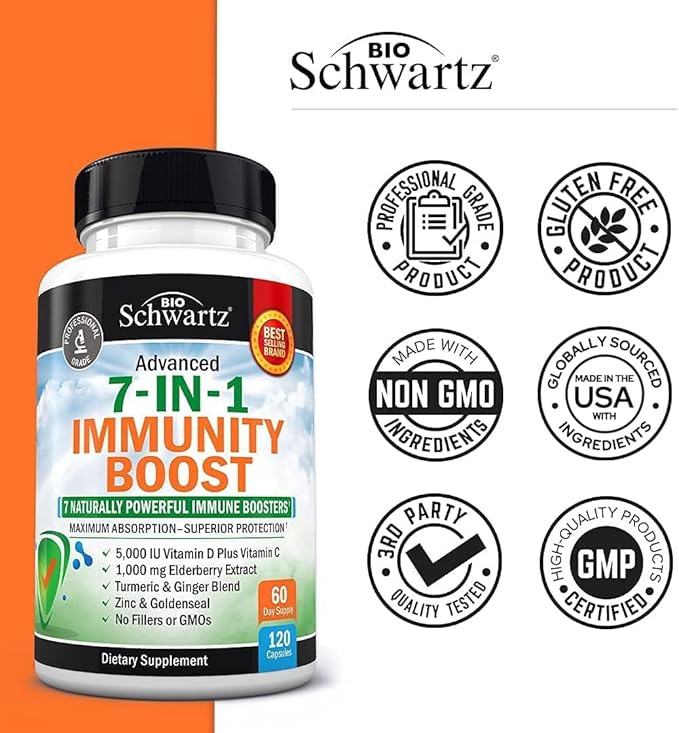 BioSchwartz Daily Fruits and Veggies Supplement for Women and Men (2 Month Supply) Plus 7 in 1 Immune Support Supplement with Antioxidants (2 Month Supply)