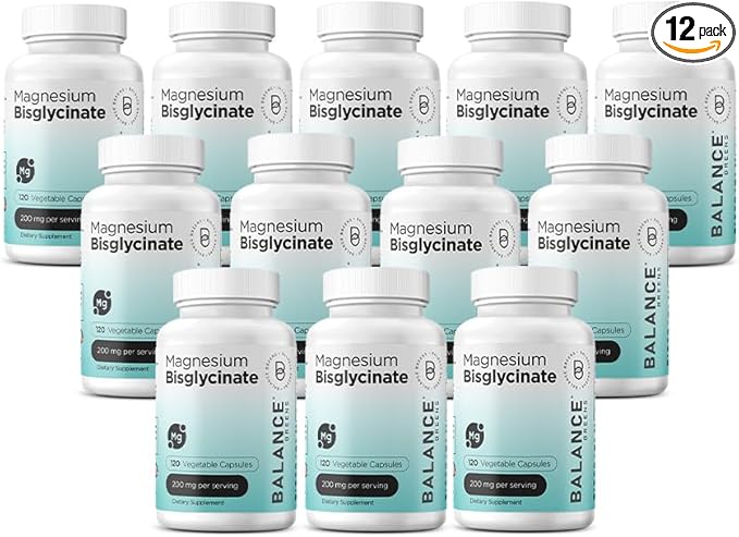 Magnesium Bisglycinate 200mg, High Absorption Chelated, 120 Vegan Capsules - Supports Heart Health, Muscle Cramps, Bone Health & Positive Mood