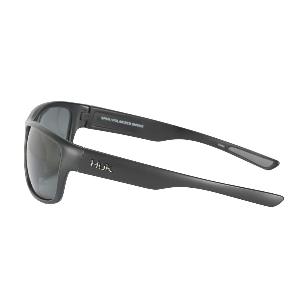 HUK, Polarized Lens Eyewear with Performance Frames, Fishing, Sports & Outdoors Sunglasses Panto, (Spar) Gray/Matte Black, Medium/Large