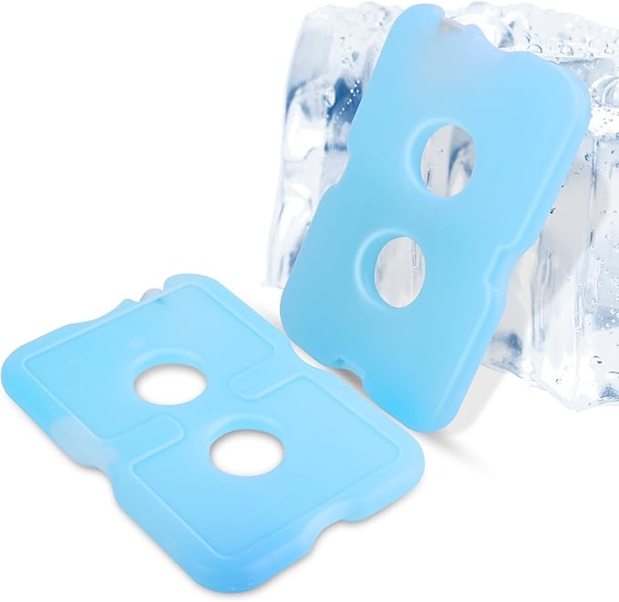 Bodaon Ice Packs for Lunch Boxes, Lunch Cooler Bag, Reusable Small Lunch Box Ice Pack for Cooler, Lunchbox Accessories, Lunch Bag Freezer Long Cold Blue Ice Packs Blocks for Coolers, Kids, Adults