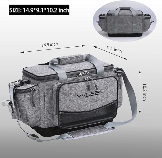 YVLEEN Fishing Tackle Box Bag - Outdoor Large Fishing Tackle Storage Bag - 100% Water-Resistant Polyester Material - Fishing Tackle Bags - Suitable for 3600 3700 Tackle Box