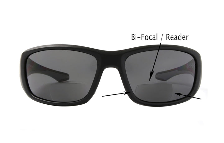 Fishoholic BiFocal - x1.5 x2.0 x2.5 (Reader) Magnification - Polarized Bi-Focal Fishing Sunglasses - UV400 Great Fishing Gift (Vx2.0-MB-MB-gry)
