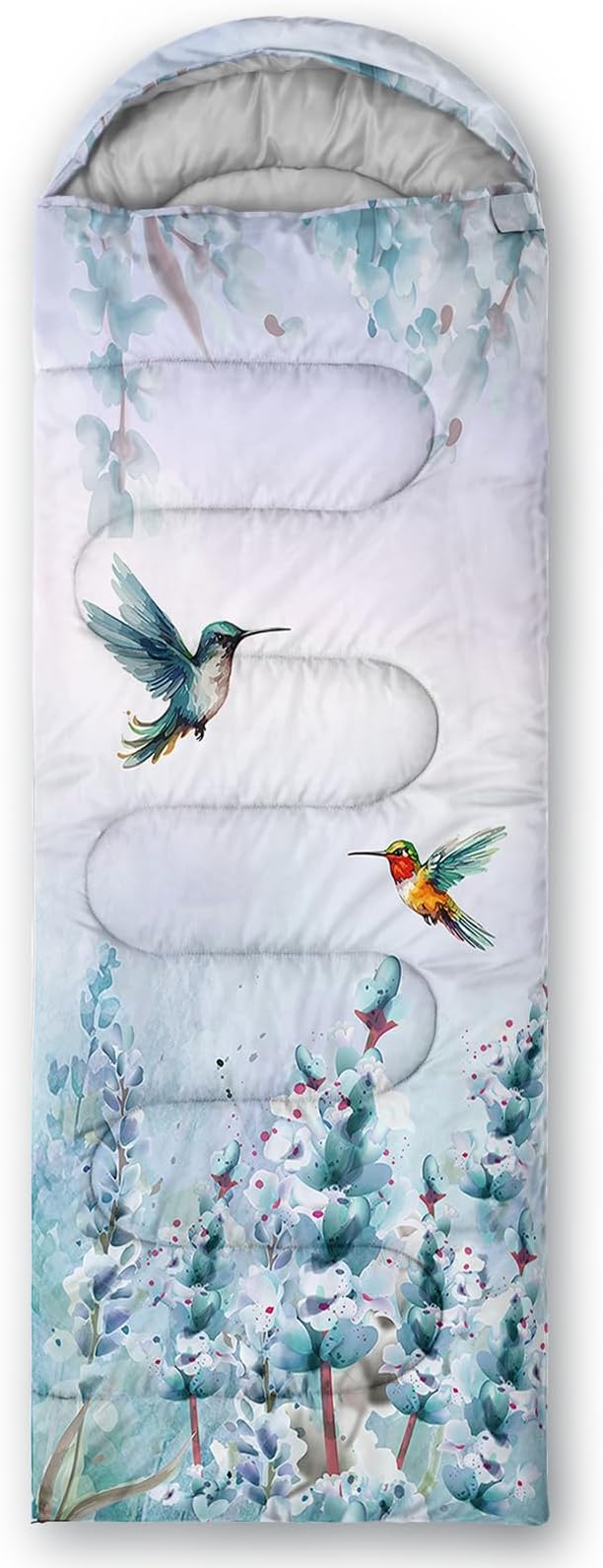 AILONEN Kids Floral Cat Camping Sleeping Bags,Lightweight & Waterproof,3 Season Warm & Cool Weather,Kawaii Kitten Sleeping Bags for Girls Adults,Travelling,Outdoors