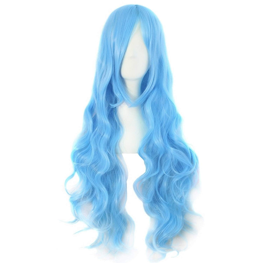Mapofbeauty 32'' 80Cm Long Hair Spiral Curly Cosplay Costume Wig (Azure Blue)