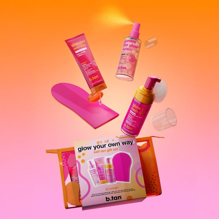 Self Tanning Gel Travel Kit | Mini Dark Tanner, Gradual Face Mist & Mitt