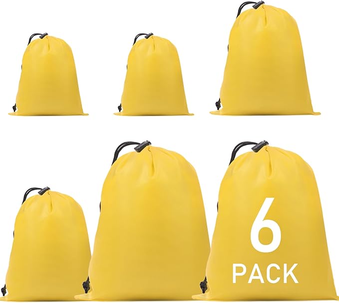 iMucci Upgrade Waterproof Drawstring Bag Sack Nylon Bag Ditty Bag for Gym Traveling, Hiking, Yoga, Shopping