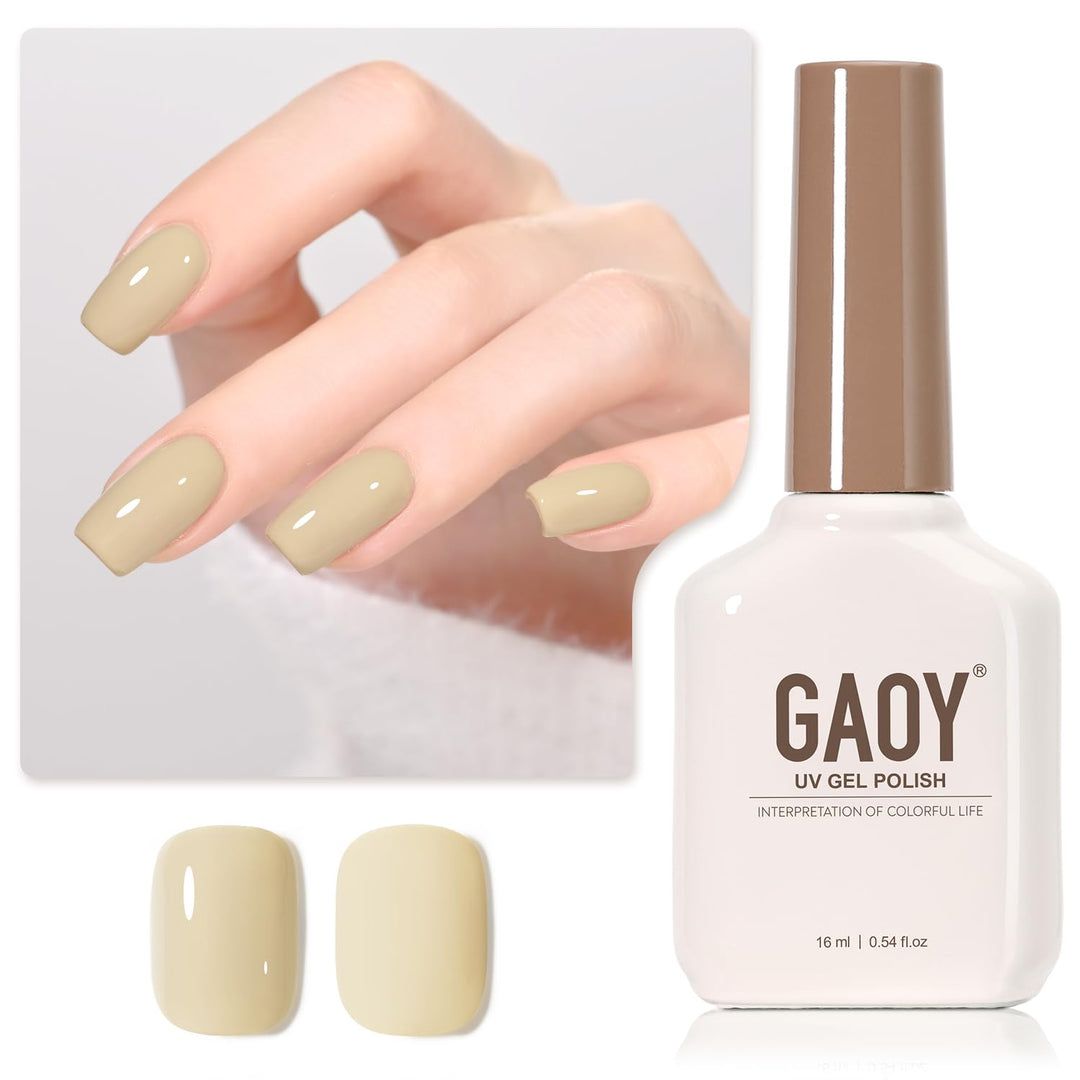 Gaoy Pastel Gel Nail Polish, 16Ml Soak Off Gel Polish, Uv Light Cure For Nail Art Diy Manicure At Home, 2004 Yellowish Gray