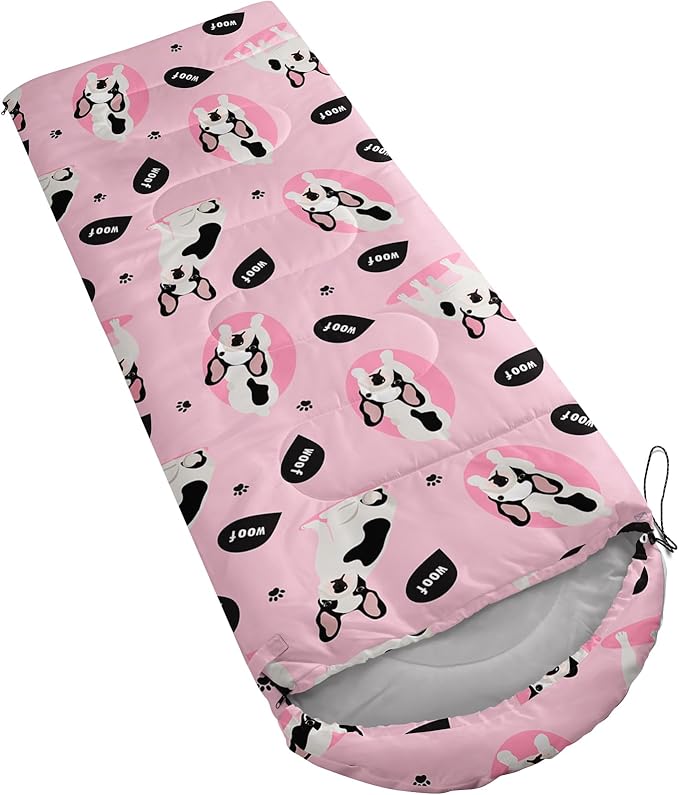 AILONEN Cartoon Fox Camping Sleeping Bag for Boys Girls Adults,Lightweight & Waterproof,3 Season Warm & Cold Weather,Portable,Kawaii Fox Printed Sleeping Bag,Traveling,Camping,Hiking