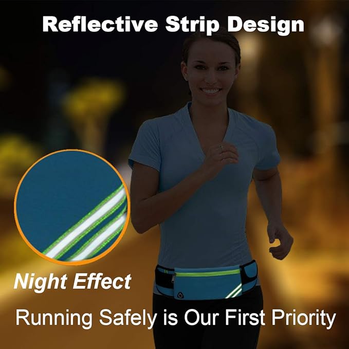 Running Belt Waist Pack Bag,Workout Gear,Gym Fitness Fanny Pack for Phone,Cell Phone Holder for Running,Jogging Pocket Belt for Women & Men,Running Accessories(Blue)