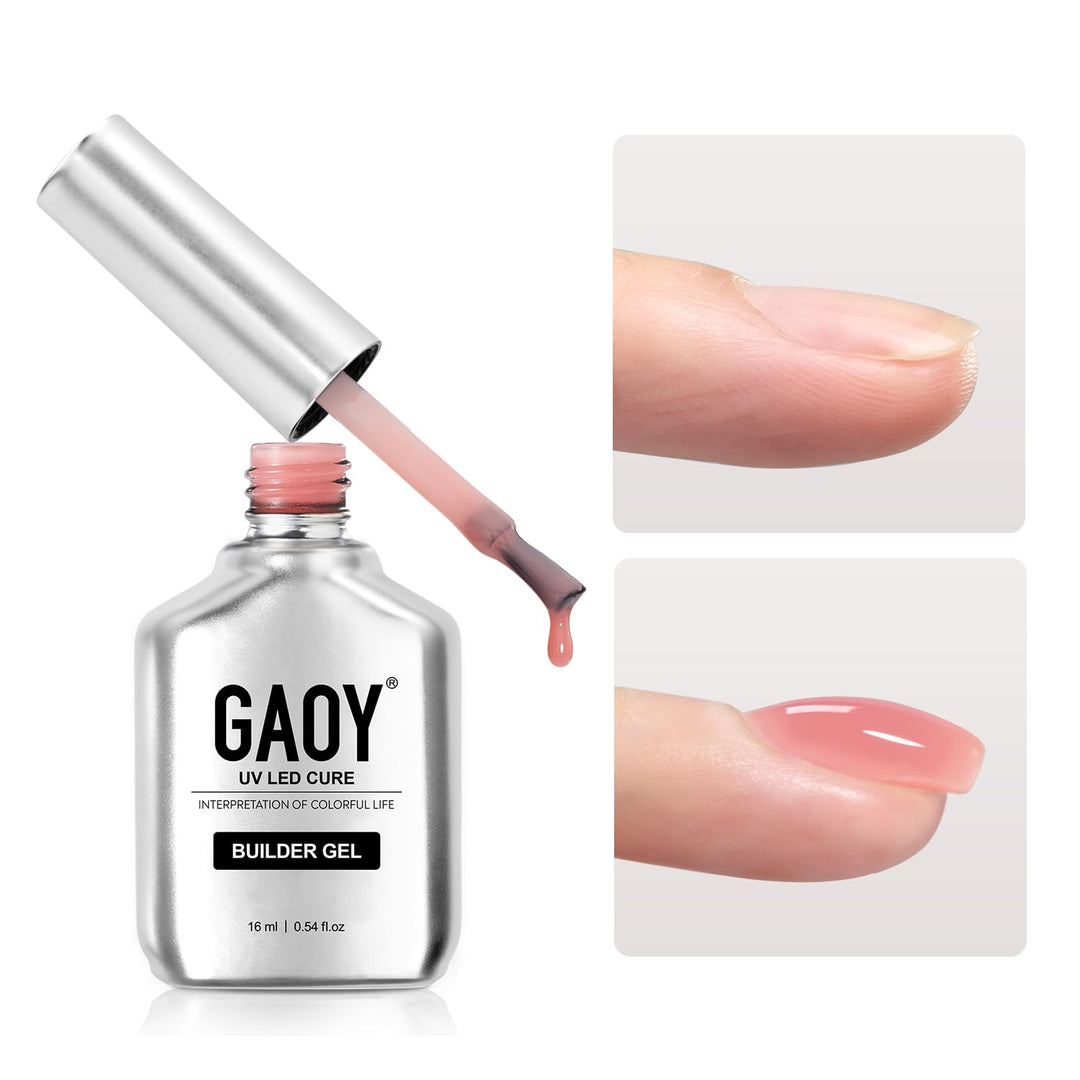 Gaoy Builder Gel For Nails, 16Ml Nail Strengthener In A Bottle, Nail Extension Hard Gel, Soak Off Long Lasting Uv Gel, 1965 Rose