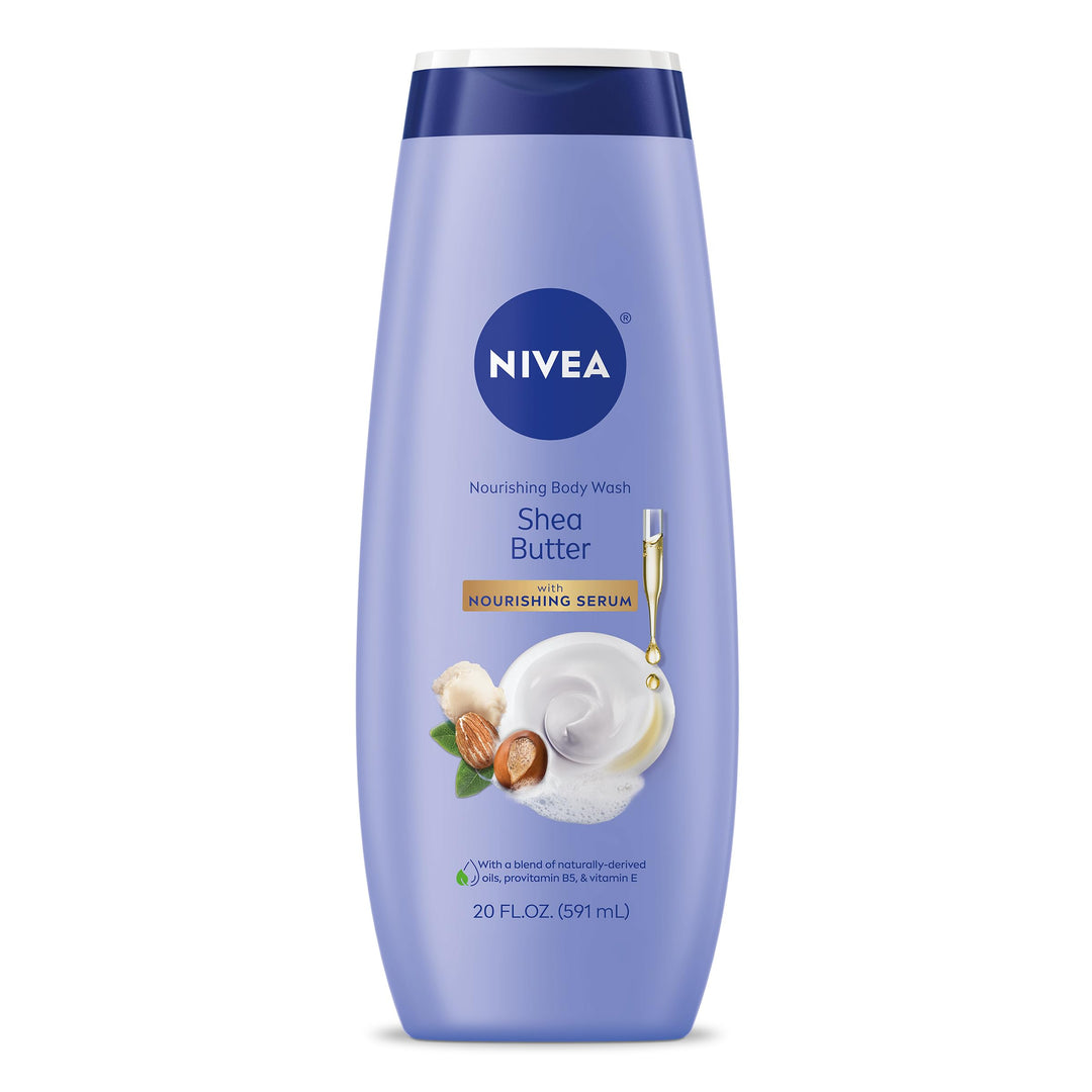 Nivea Nourishing Shea Butter Body Wash With Nourishing Serum, Moisturizing Body Wash For Women, Enriched Provitamin B5 And Vitam