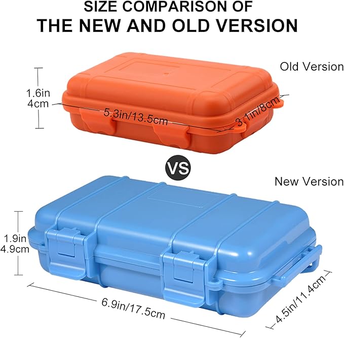 Dry Storage Box, Shockproof Waterproof Box with 2 U‑Shape Buckle, Plastic Storage Container for Cameras, Phones, Camping, Fishing, Hiking(small-Blue)