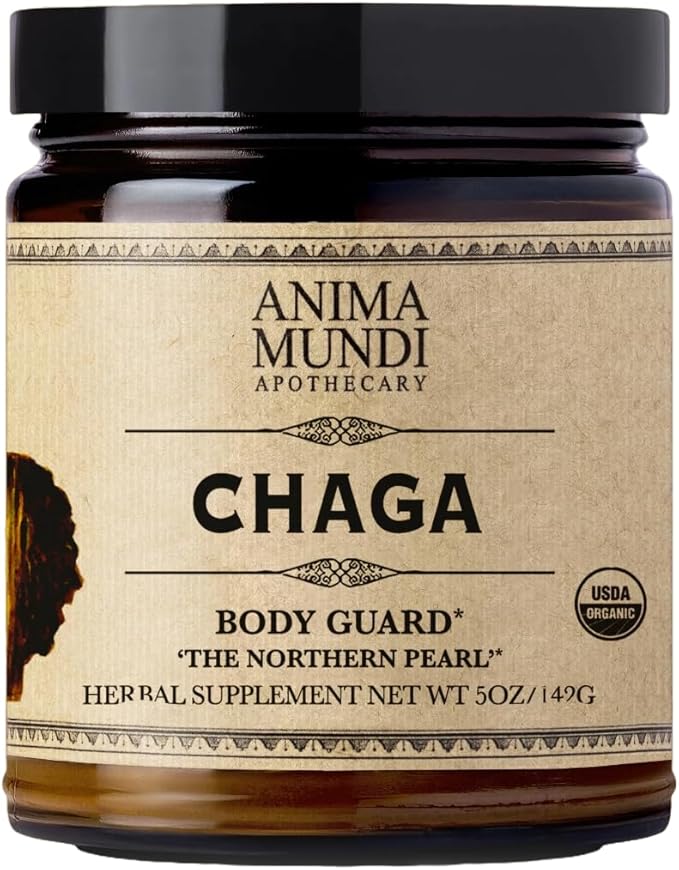 Anima Mundi Apothecary Chaga Mushroom Powder - Organic Chaga Mushroom Powder - Immune System Support Supplement - Great for Tea, Coffee and More (5oz)