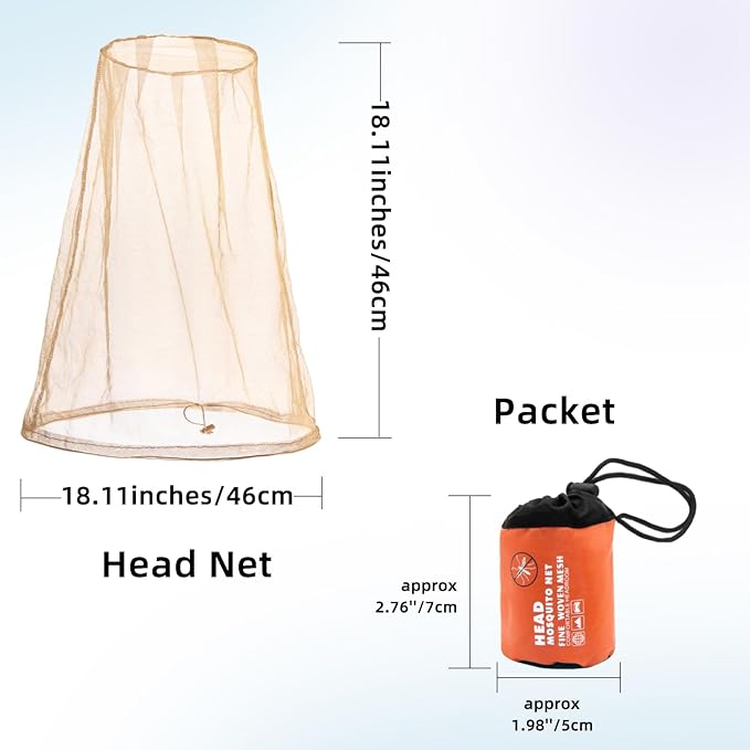 Wholelovein 8 Pack Mosquito Covers Wearable Head Net Face Mesh Protecting Net Mosquito Fly Insects Bugs