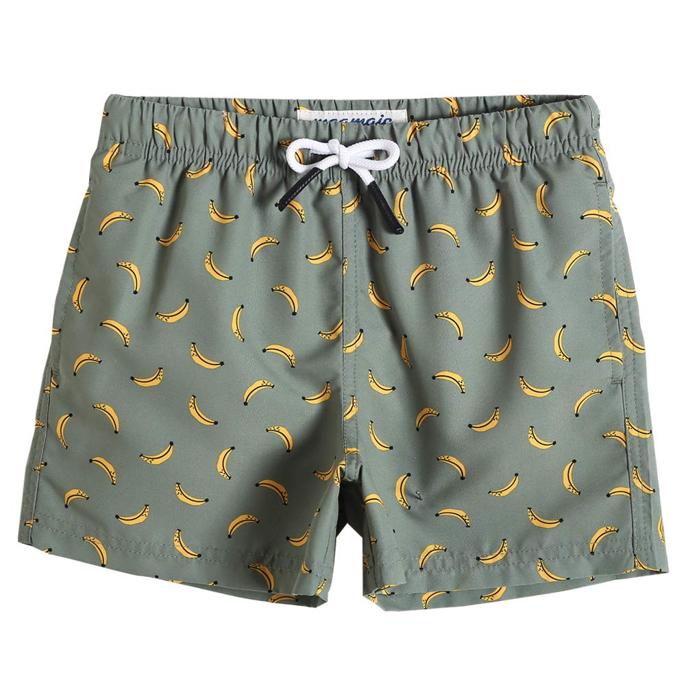 maamgic Boys Swim Trunks Toddler Swim Shorts Little Boys Bathing Suit Swimsuit Toddler Boy Swimwear,Banana-matcha Green,2 T