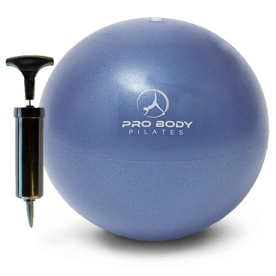 ProBody Pilates Ball Small Exercise Ball w/Pump, 9 Inch Barre Ball, Mini Soft Yoga Ball, Workout Ball for Stability, Barre, Ab, Core, and Physical Therapy Ball at Home Gym & Office (Indigo)