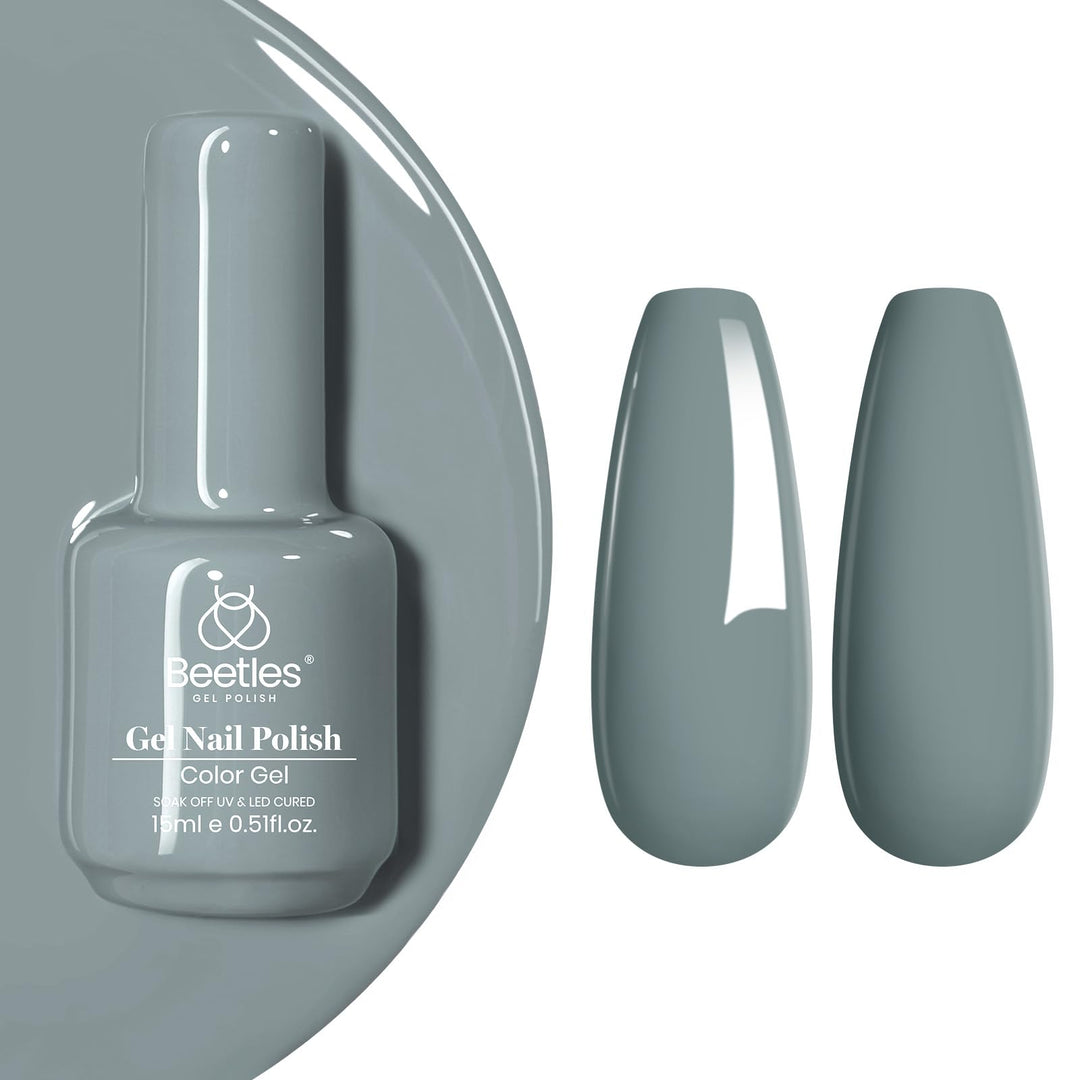 Beetles Gel Nail Polish - 15Ml Grey Green Celadon Porcelain Spring Color Gel Polish, Soak Off U V Led Nail Lamp, Diy Home Salon