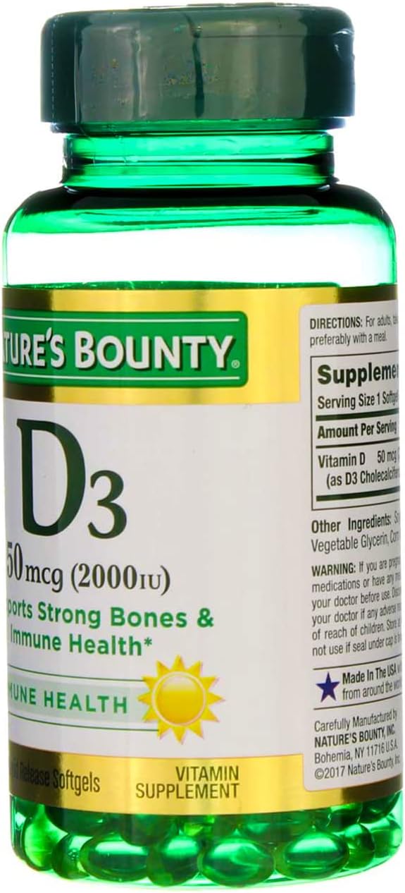 Nature's Bounty D3-2000 IU Super Strength - 150 Softgels, Pack of 6