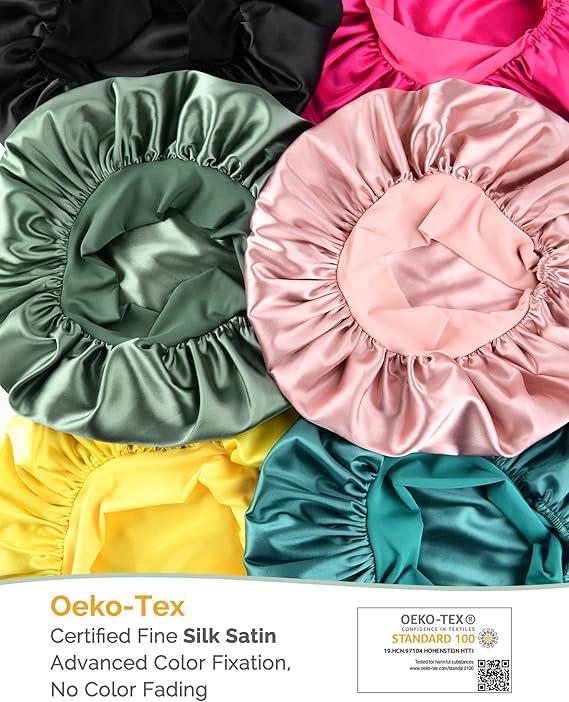 Silk Bonnet for Sleeping | Double Layer Satin Lined | Purple Hair Protection
