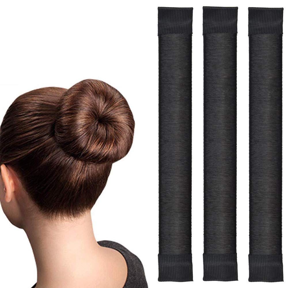 Black Magic Hair Bun Makers 3 Pcs - Lhaaayf Professional Donut Shaper, Ballet Hair Tool For Easy Kids' Ballerina Buns