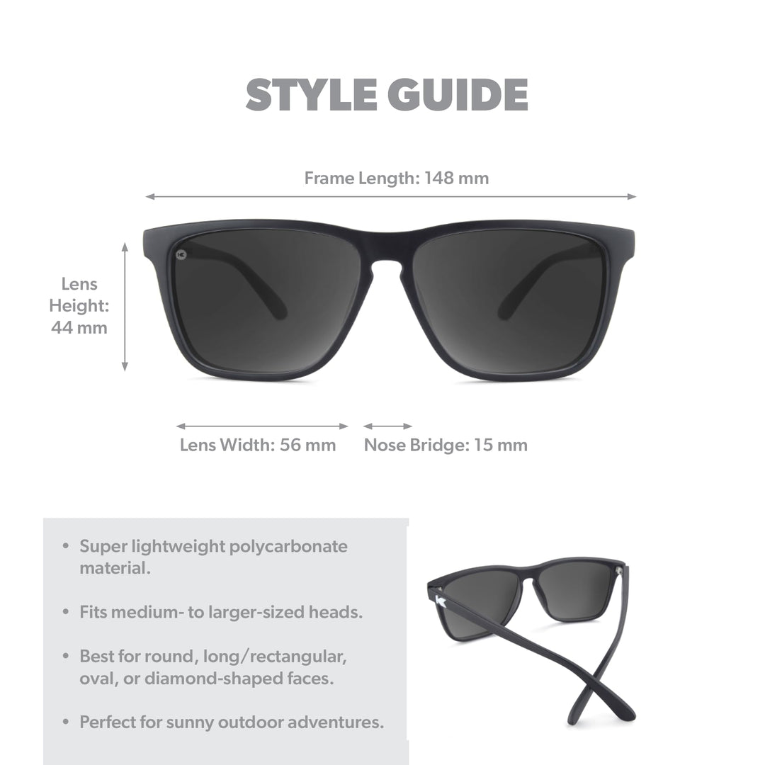 Knockaround Fast Lanes Sport - Polarized Sunglasses For Running & Fitness (Matte Black Frame/Black Smoke Lenses)