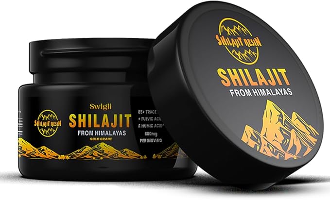 Gold Grade Shilajit Resin with Fulvic Acid 85+ Trace Minerals & Humic Acid,Original Himalayan Sun Dried Organic Premium Shilajit Resin,Boost Metabolism & Immune System Support 30g