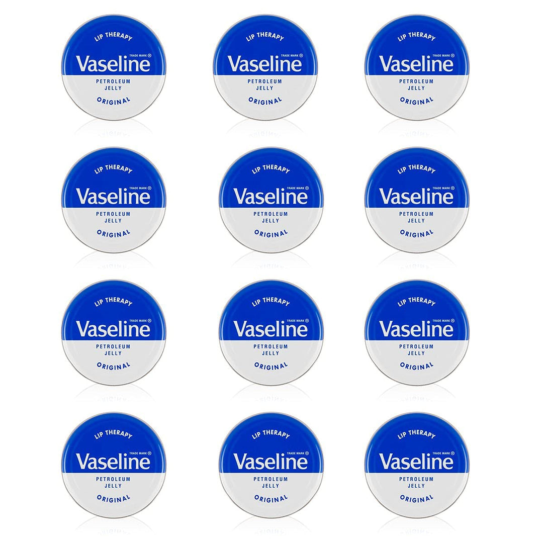 Vaseline Lip Therapy Lip Balm Tin, Original | Lip Moisturizer For Very Dry Lips | 20G (Pack Of 12)