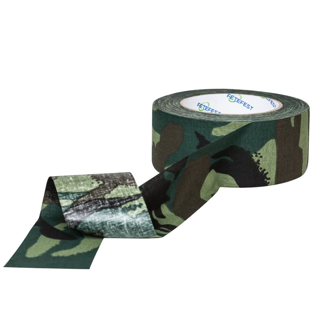 Fetefest Camouflage Camo Tape, 2" by 30 Yards Real Premium Heavy Duty Camo Tape, Hockey Tape, Water Resistant, Non Reflective (Forest Camo, 30)…