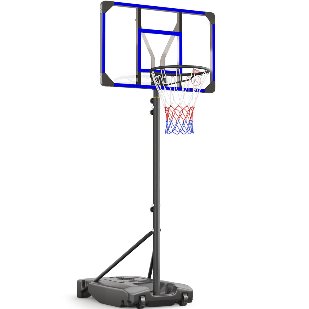 Yohood Kids Basketball Hoop Outdoor 4.82-8.53ft Adjustable, Portable Basketball Hoops & Goals for Kids/Teenagers/Youth in Backyard/Driveway/Indoor, with Enlarged Base and PC Backboard