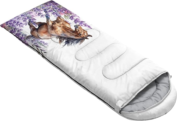 AILONEN Cartoon Fox Camping Sleeping Bag for Boys Girls Adults,Lightweight & Waterproof,3 Season Warm & Cold Weather,Portable,Kawaii Fox Printed Sleeping Bag,Traveling,Camping,Hiking