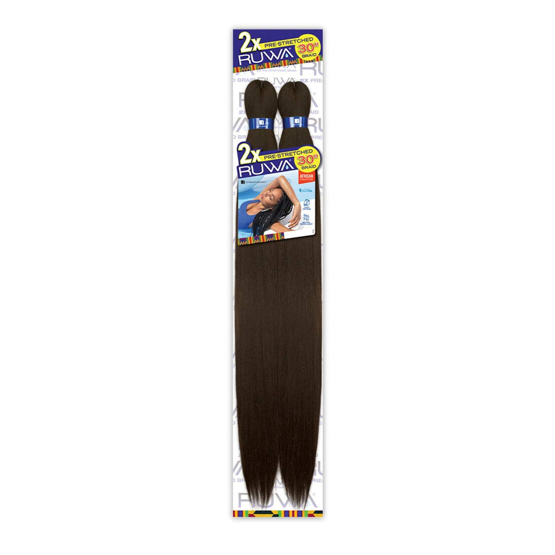 Sensationnel Braids Xpression 2X Ruwa Pre-Stretched Braid 30'' (5-Pack, 1B)