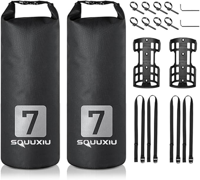 2Packs Bike Fork Bags Waterproof Roll Top Design 5L/7L Bicycle Dry Bag Fork Sacks Cycling Pack Bike Pannier for Moutain Bikes Road Bikes Electric Scooters