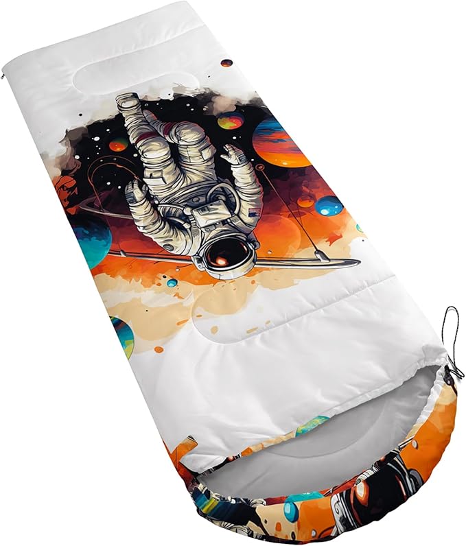 AILONEN Boys Sports Camping Sleeping Bags,Lightweight & Waterproof,3 Season Warm & Cool Weather,Black Player Basketball Sleeping Bags for Kids Adults,Travelling,Outdoors