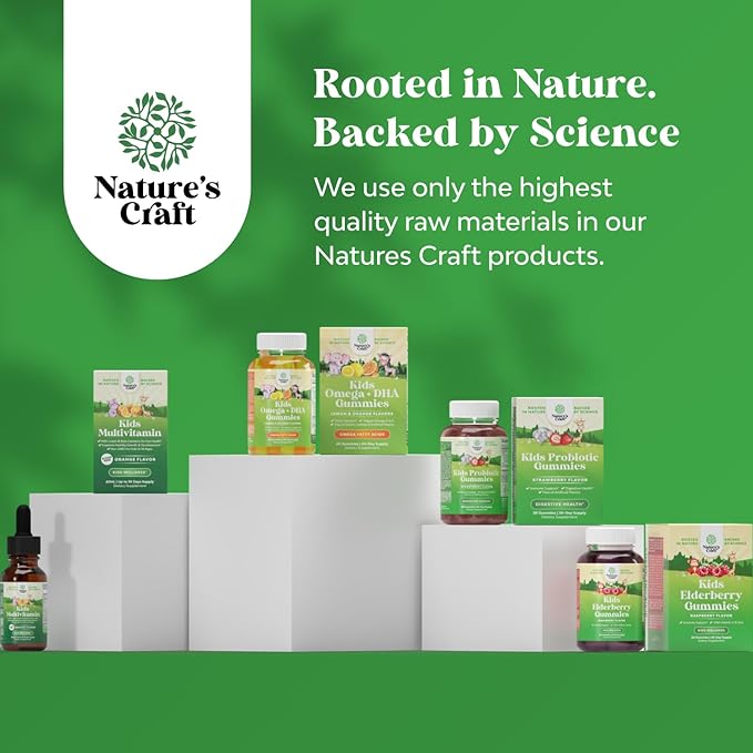 Natures Craft Kids Vitamin D3 K2 Drops - Organic Vitamin D for Kids for Strong Bones & Joints - Infants, Babies & Toddler Immune Support Drops Liquid Supplement - 60 ml Bottle