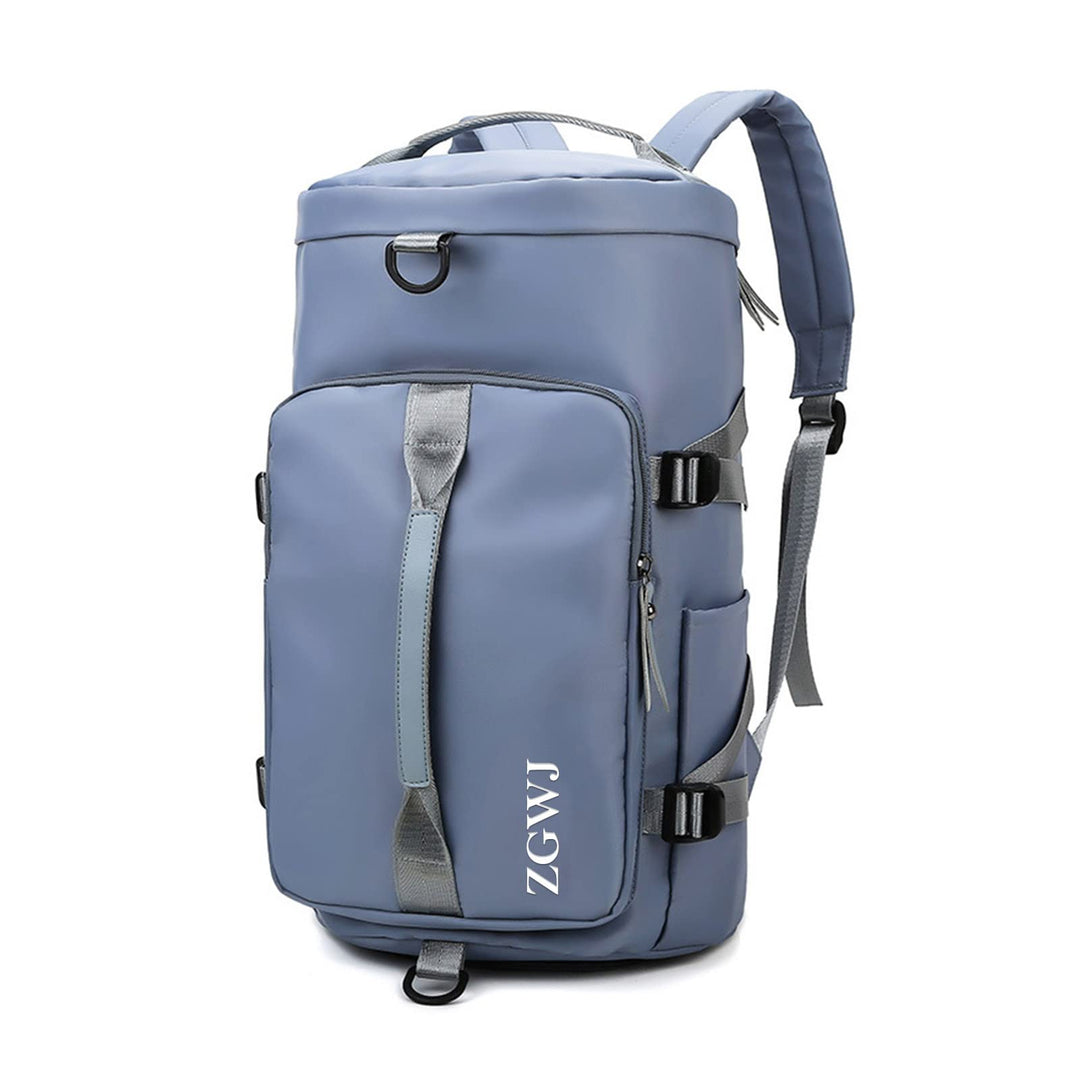 ZGWJ Sports Gym Bag with Wet Pocket & Shoes Compartment, Waterproof Shoulder Weekender Bag for Women and Men Swim Sports Travel Duffel Bag Lightweight and easy Carry on Blue