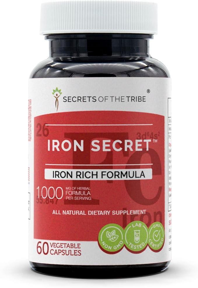 Secrets Of The Tribe - Iron Secret, Herbal Supplement Blend, Iron Rich Formula (60 Capsules)