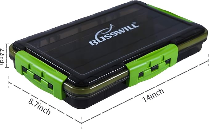 BLISSWILL Fishing Tackle Storage Trays,Fishing Tackle Box,Storage Organizer Box,3600/3700 Tackle Trays with Removable Dividers,Tea-Colored Transparent Waterproof Fishing Tackle Storage