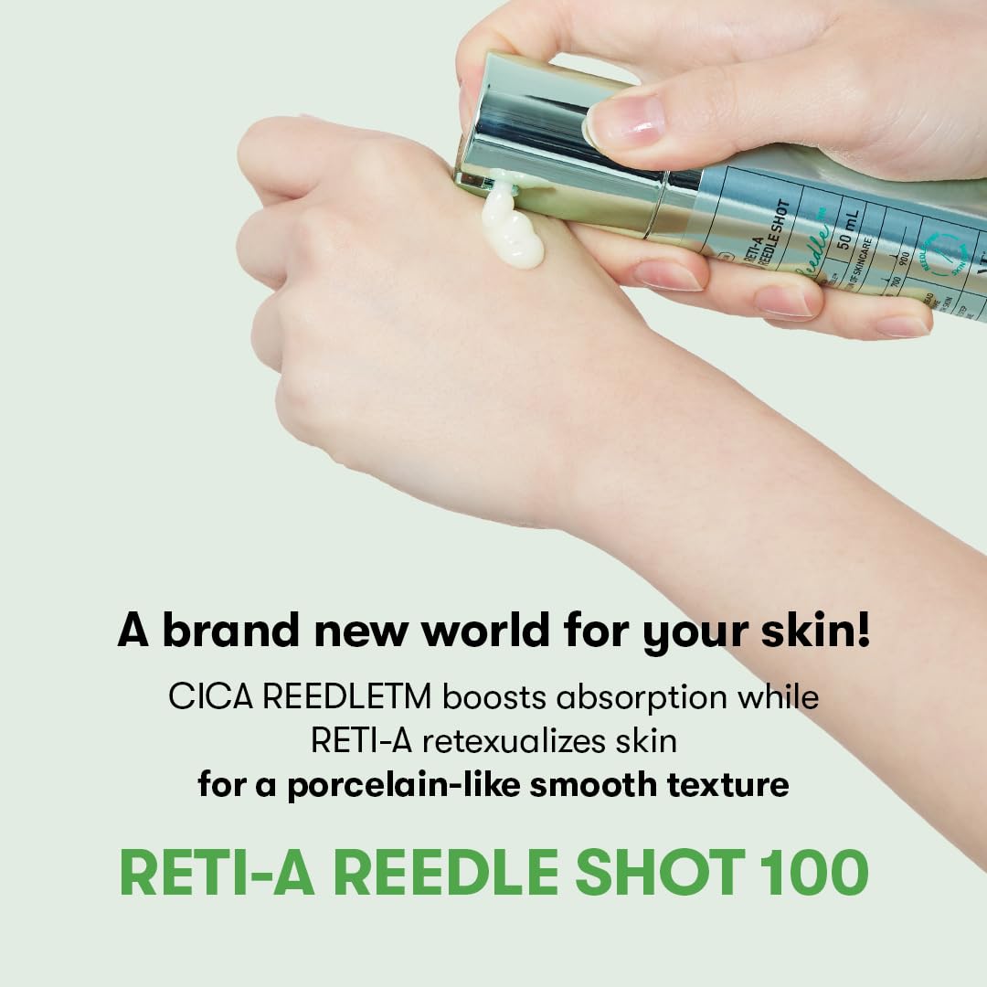 VT COSMETICS Reti-A Reedle Shot 100 1.69 Fl Oz&Reti-A Reedle Shot 100 2-Step Hydrogel Mask 4pcs