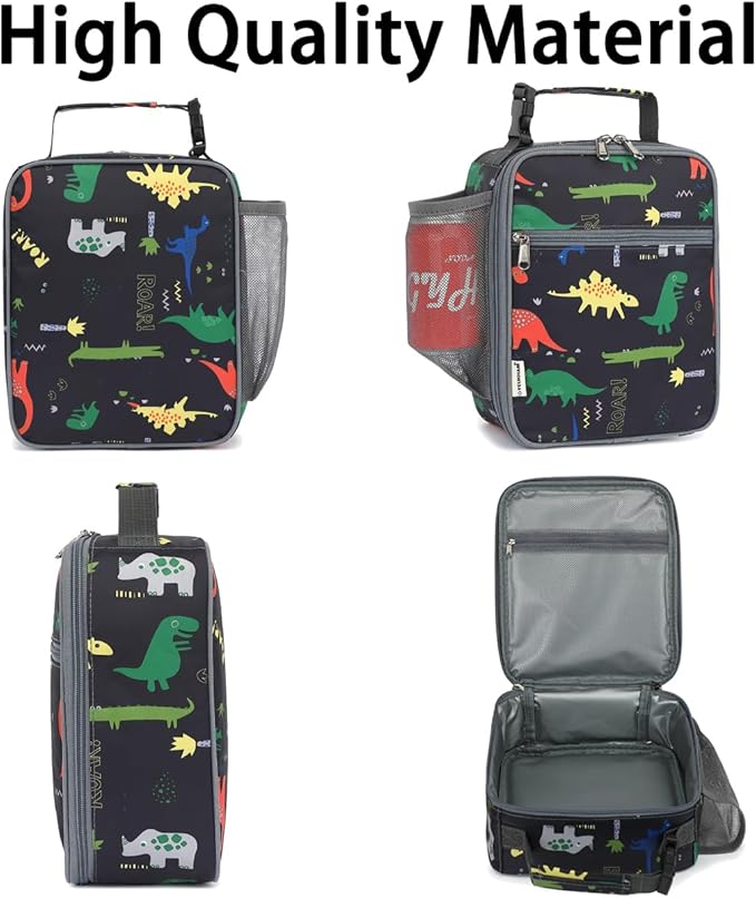 Lunch Box for Kids Boys Girls Men Women, Insulated Small Soft Cooler Lunch Bag Kit for School Work Picnic Travel - Reusable Portable lunchbox,Dinosaur Dark Blue