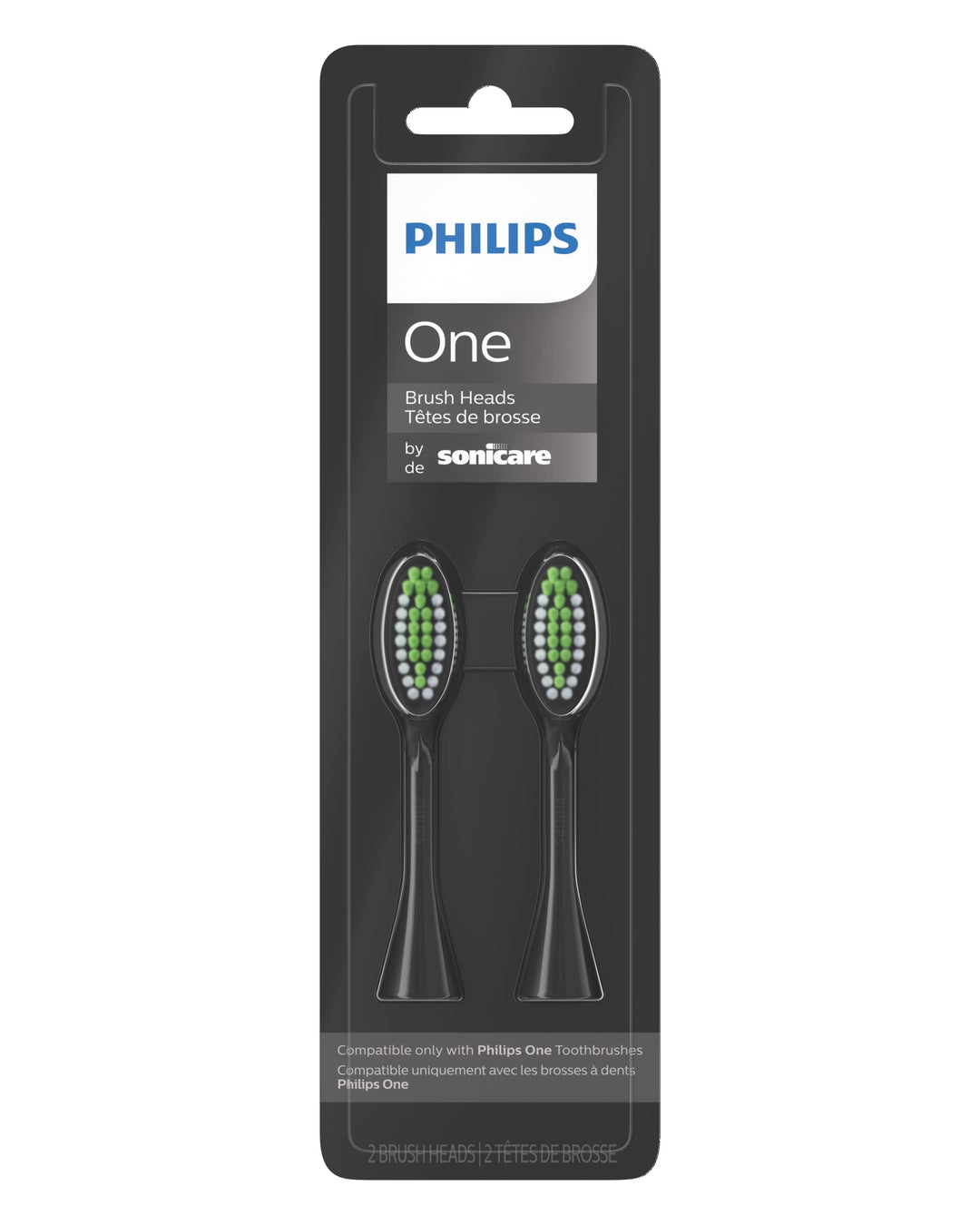 Philips One by Sonicare, 2 Brush Heads, Shadow Black, BH1022/06