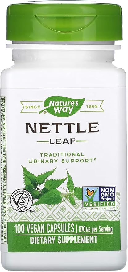 Nature's Way Nettle Leaf 435 mg, TRU-ID Certified, Non-GMO Project, Vegetarian, 100 Count, Pack of 2