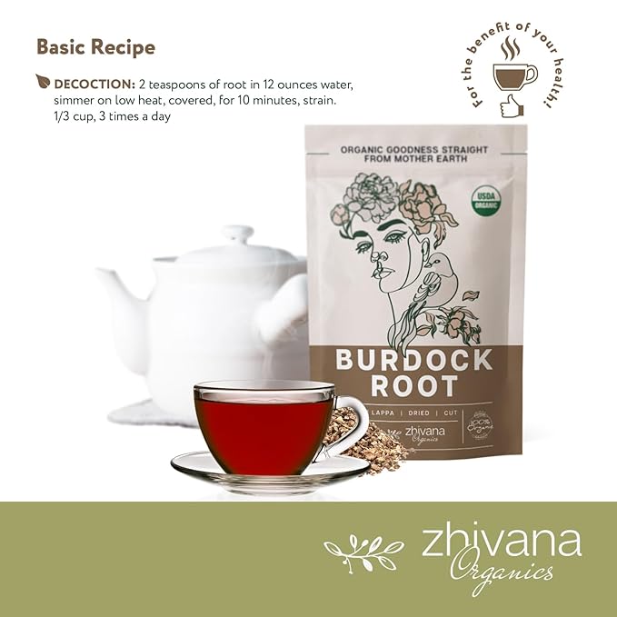 Premium Burdock Root Organic (16 oz.) - Greater Burdock Root Tea Loose - Raíz De Bardana Organica 우엉차 - Bulk Herbal Tea for Liver Cleanse, Body Detox, Digestion