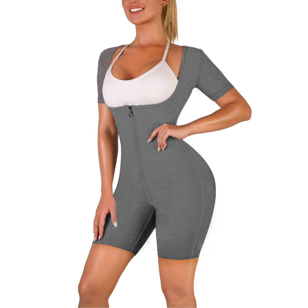 CEIUEO Women Sauna Suit Waist Trainer 3 in 1 Slimming Full Body Shaper Workout Top for Weight loss(GY S)