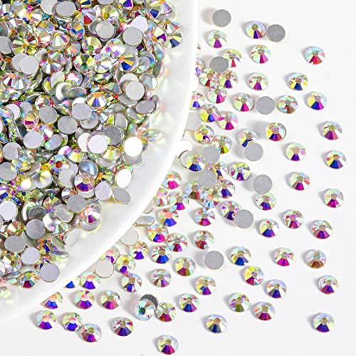 Beadsland Flatback Rhinestones Bulk,14400pcs AB Crystal Rhinestones for Nails Crafts Clothes DIY Decoration, Crystal AB, SS10, 2.7-2.9mm