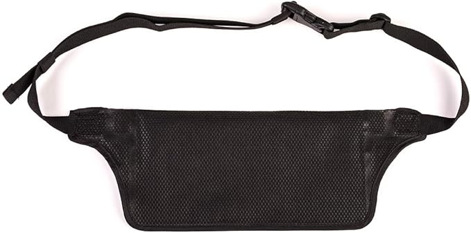 AquaQuest AquaRoo Money Belt - The Original 100% Waterproof Waist Pack Travel Pouch, since 1994 - Comfortable, Adjustable, Lightweight - Black